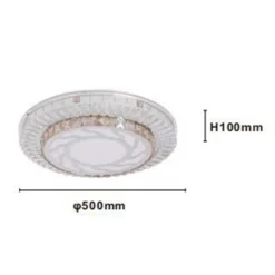 PLAFONIERA SOFFITTO 65W Ø50CM LED DESIGN A STRATI CRISTALLI VORTICE LUCE FREDDA 27683