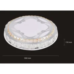 PLAFONIERA SOFFITTO 65W Ø50CM LED TONDO A STRATI CRISTALLI DECORATO LUCE FREDDA 63283
