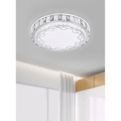 PLAFONIERA SOFFITTO 65W Ø50CM LED A STRATI CRISTALLI DECORO ASTRATTO LUCE FREDDA 33904