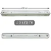 PLAFONIERA STAGNA 1 NEON LED TUBO T8 G13 DA 150CM PARETE SOFFITTO IP65 T8-150SS