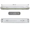 PLAFONIERA STAGNA 2 NEON LED TUBO T8 G13 150 CM DA PARETE SOFFITTO IP65 T8-150S