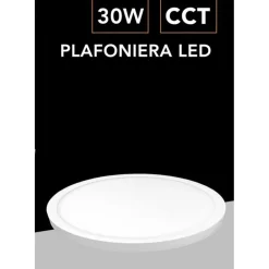 PLAFONIERA ULTRA SLIM LED 30W ROTONDA 40CM IP40 CCT 3IN1 CAMBIA COLORE LUCE MXDY400-30W-3C