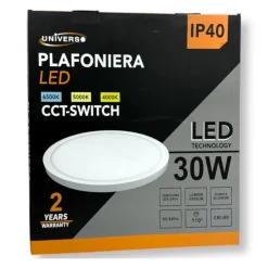 PLAFONIERA ULTRA SLIM LED 30W ROTONDA 40CM IP40 CCT 3IN1 CAMBIA COLORE LUCE MXDY400-30W-3C