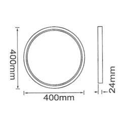 PLAFONIERA ULTRA SLIM LED 30W ROTONDA 40CM IP40 CCT 3IN1 CAMBIA COLORE LUCE MXDY400-30W-3C