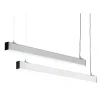 PLAFONIERA 40W 120CM CON CAVI SOSPENSIONE ALLUMINIO SILVER ILLUMINAZIONE LUCE 6500K 00640