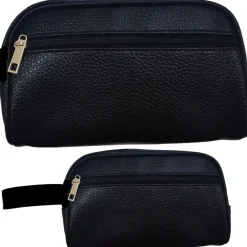 POCHETTE UOMO NERO BORSELLO BEAUTYCASE BORSA ECO PELLE VINTAGE DOCUMENTI OGGETTI