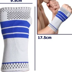 POLSIERA FASCIA ELASTICA SUPPORTO PER POLSO DESTRO ANALLERGICO PROTEZIONE BLU