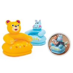 POLTRONA ANIMALI FELICI GONFIABILE 65X64X74CM PER BAMBINI MODELLI ASSORTITI 68556