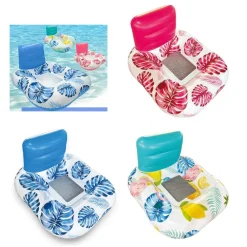 POLTRONA CON SCHIENALE GONFIABILE GALLEGGIANTE AD ACQUA PISCINA MARE 140X115CM 628532