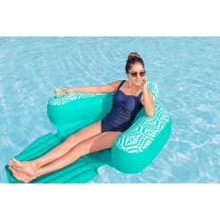 POLTRONA DA PISCINA GONFIABILE GALLEGGIANTE COMFORT PLUSH DELUXE CON PORTABICCHIERE 43719