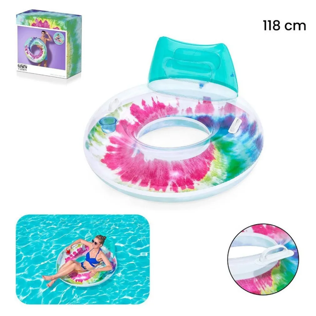 POLTRONA FASHION 118CM COLORI PASTELLO CON MANIGLIE PORTABICCHIERE PISCINA 43637