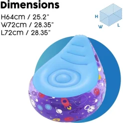 POLTRONA GONFIABILE ASTRO GLOW LUCE LED DESIGN ASTRONAUTI SPAZIO 72X72X64 CM 75122
