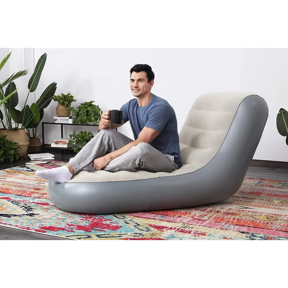 POLTRONA GONFIABILE CHAISE SPORT LOUNGER 165X84X79 CM SUPERFICIE FLOCCATA 75064