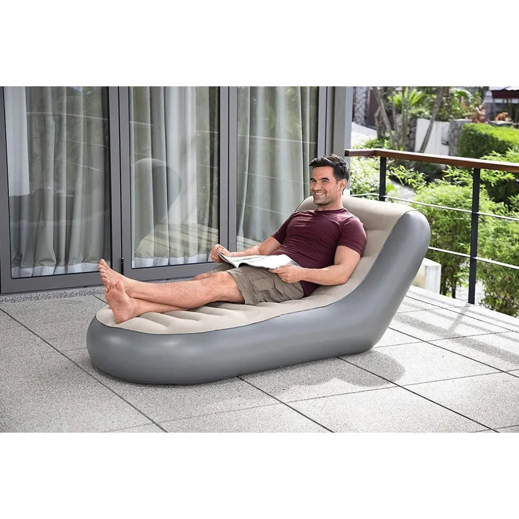 POLTRONA GONFIABILE CHAISE SPORT LOUNGER 165X84X79 CM SUPERFICIE FLOCCATA 75064