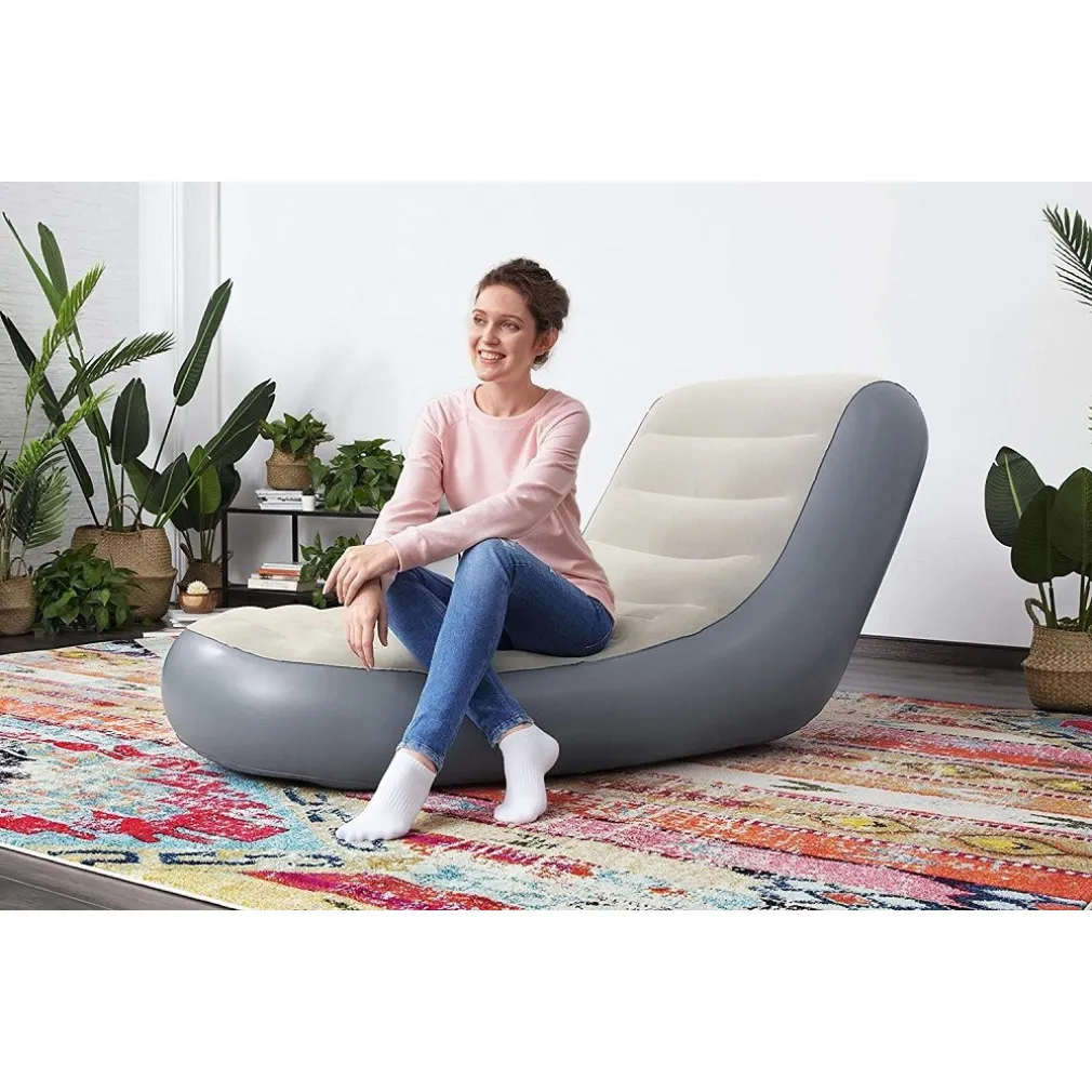 POLTRONA GONFIABILE CHAISE SPORT LOUNGER 165X84X79 CM SUPERFICIE FLOCCATA 75064