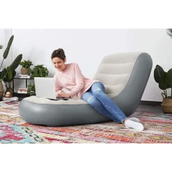 POLTRONA GONFIABILE CHAISE SPORT LOUNGER 165X84X79 CM SUPERFICIE FLOCCATA 75064