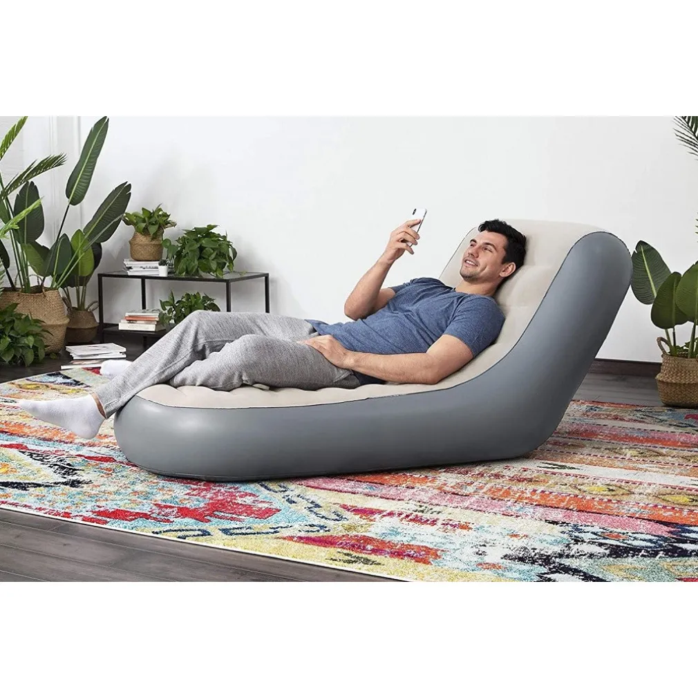 POLTRONA GONFIABILE CHAISE SPORT LOUNGER 165X84X79 CM SUPERFICIE FLOCCATA 75064