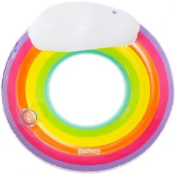 POLTRONA GONFIABILE CON SCHIENALE PORTABICCHIERE FASHION RAINBOW DREAM 107CM 43647