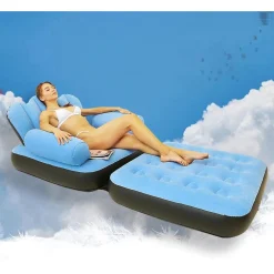 POLTRONA GONFIABILE DIVANO LETTO AD ARIA PIEGHEVOLE PORTATILE MATERASSO CAMPEGGIO