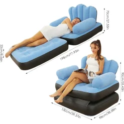 POLTRONA GONFIABILE DIVANO LETTO AD ARIA PIEGHEVOLE PORTATILE MATERASSO CAMPEGGIO
