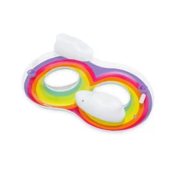 POLTRONA GONFIABILE DOPPIA RAINBOW DREAM 186X116 CM MANIGLIE PORTALATTINE 43648