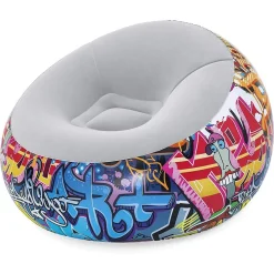 POLTRONA GONFIABILE POUF PUFFO GRAFFITI STREET ART 112X112X66 CM 3 COLORI 75075