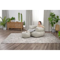 POLTRONA GONFIABILE RELAX COMFORT CON BRACCIOLI POUF POGGIAPIEDI COMFI CUBE 107X99X80CM