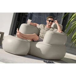 POLTRONA GONFIABILE RELAX COMFORT CON BRACCIOLI POUF POGGIAPIEDI COMFI CUBE 107X99X80CM
