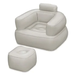 POLTRONA GONFIABILE RELAX COMFORT CON BRACCIOLI POUF POGGIAPIEDI COMFI CUBE 107X99X80CM