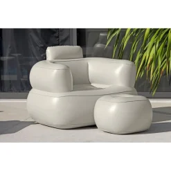 POLTRONA GONFIABILE RELAX COMFORT CON BRACCIOLI POUF POGGIAPIEDI COMFI CUBE 107X99X80CM