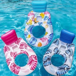 POLTRONA LOUNGE GONFIABILE GALLEGGIANTE CON PORTABICCHIERI PISCINA 170X110CM 628534