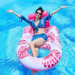 POLTRONA LOUNGE GONFIABILE GALLEGGIANTE CON PORTABICCHIERI PISCINA 170X110CM 628534