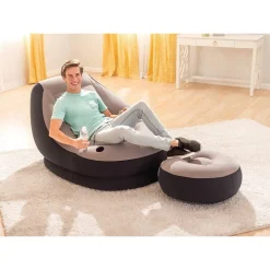 POLTRONA LOUNGE 99X130X76 CM CON POGGIA PIEDI 64X28 CM CON PORTA BICCHIERE 68564