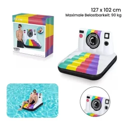 POLTRONA MATERASSINO GONFIABILE FASHION POLAROID VINTAGE 127X102CM PISCINA 43656