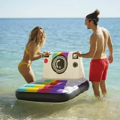 POLTRONA MATERASSINO GONFIABILE FASHION POLAROID VINTAGE 127X102CM PISCINA 43656