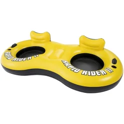 POLTRONA MATERASSINO GONFIABILE 2 POSTI CON SCHIENALE RETE PORTABIBITE 259X135X50CM