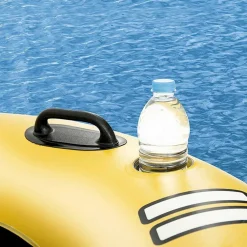 POLTRONA MATERASSINO GONFIABILE 2 POSTI CON SCHIENALE RETE PORTABIBITE 259X135X50CM