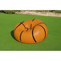 POLTRONA POUF GONFIABILE DESIGN PALLA DA BASKET BAMBINI RAGAZZI 114X112X66CM 75103