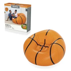 POLTRONA POUF GONFIABILE DESIGN PALLA DA BASKET BAMBINI RAGAZZI 114X112X66CM 75103