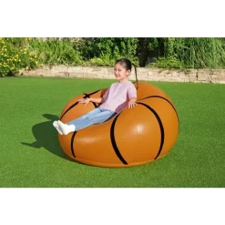 POLTRONA POUF GONFIABILE DESIGN PALLA DA BASKET BAMBINI RAGAZZI 114X112X66CM 75103