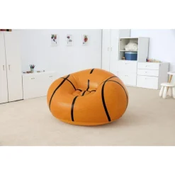 POLTRONA POUF GONFIABILE DESIGN PALLA DA BASKET BAMBINI RAGAZZI 114X112X66CM 75103