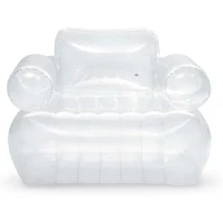 POLTRONA TRASPARENTE PVC GONFIABILE CON SCHIENALE 109X79X107CM RELAX CASA 66502