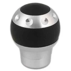 POMELLO LEVA CAMBIO ALLUMINIO SPAZZOLATO PELLE ATTACCO UNIVERSALE TUNING PER AUTO