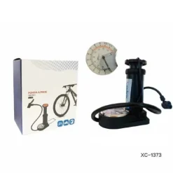 POMPA A PEDALE PIEDE GONFIATORE PER RUOTE BICICLETTE MOTO PALLE MANOMETRO XC1373