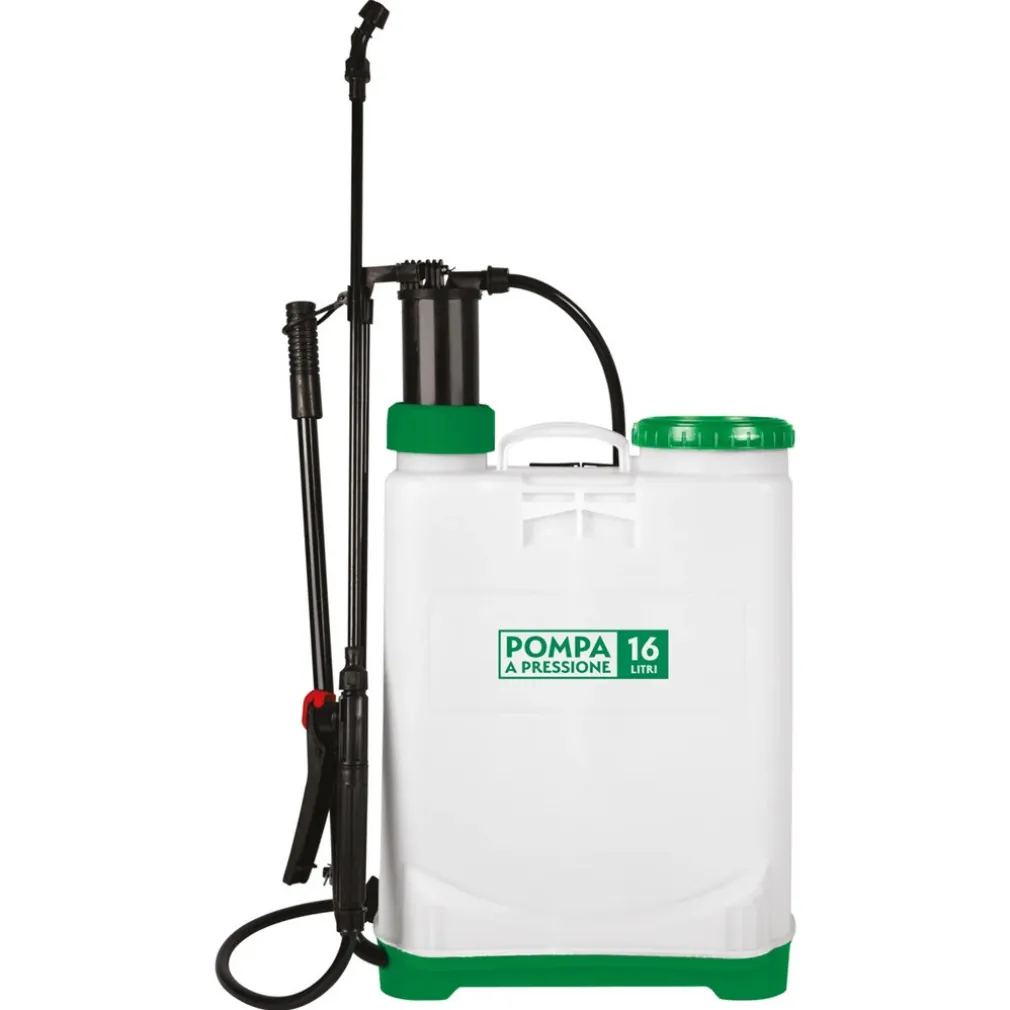 POMPA A PRESSIONE A SPALLA 16LT IRRORATRICE VALVOLA DI SFIATO AUTONOMIA 6H COMPLETA