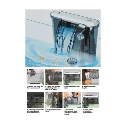 POMPA FILTRO ESTERNO PER DA ACQUARIO EFFETTO CASCATA PESCI XP-13 4,8W 290 L/H