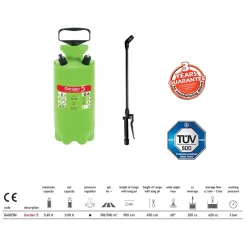 POMPA NEBULIZZATORE A MANO IRRIGAZIONE DI MARTINO GARDEN 5 GIARDINO PROFESSIONAL