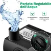 POMPA PER ACQUA DA ACQUARIO PER PESCI 850 L/H AD IMMERSIONE 12W 220V REGOLABILE
