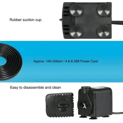 POMPA PER ACQUA DA ACQUARIO PER PESCI 850 L/H AD IMMERSIONE 12W 220V REGOLABILE