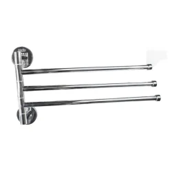 PORTA ASCIUGAMANI A PARETE A MURO CON 3 BRACCI MOVIBILI CON FISSAGGIO A VITI